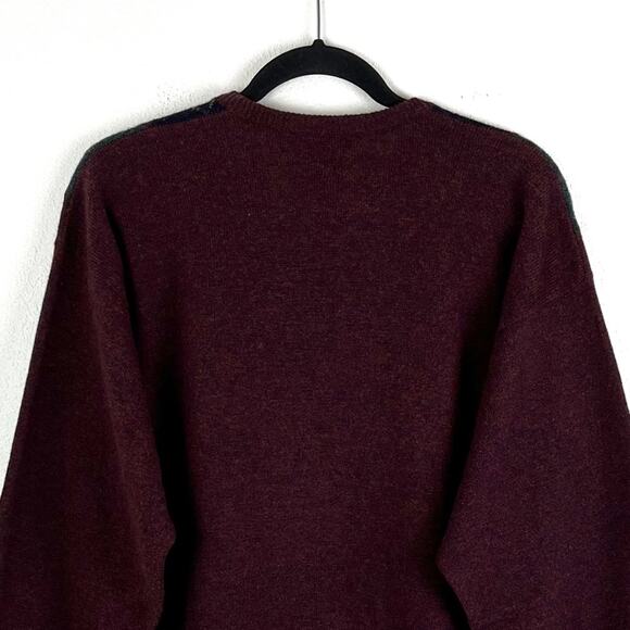 Vintage Scottish Lambswool Argyle Sweater Dark Academia Oversized Boho Fit - Picture 6 of 9